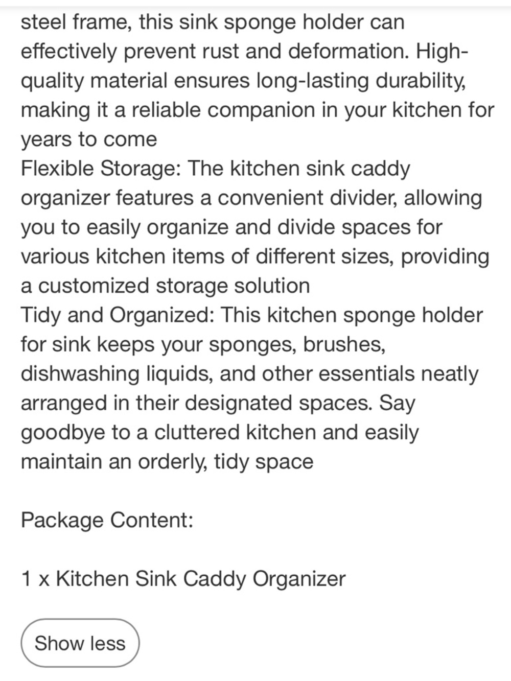 NIB Black 2 Tier Sponge Holder Kitchen Sink Caddy Organizer - Picture 14 of 14